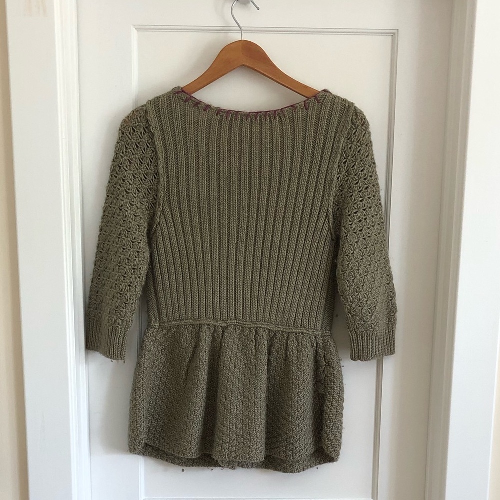 Free People ✨Host Pick ✨Beautiful Olive Green Sweater, M - Picture 3 of 6
